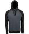 02998 Seattle SOL'S Unisex Seattle Contrast Raglan Hoodie Charcoal Marl / Black colour image